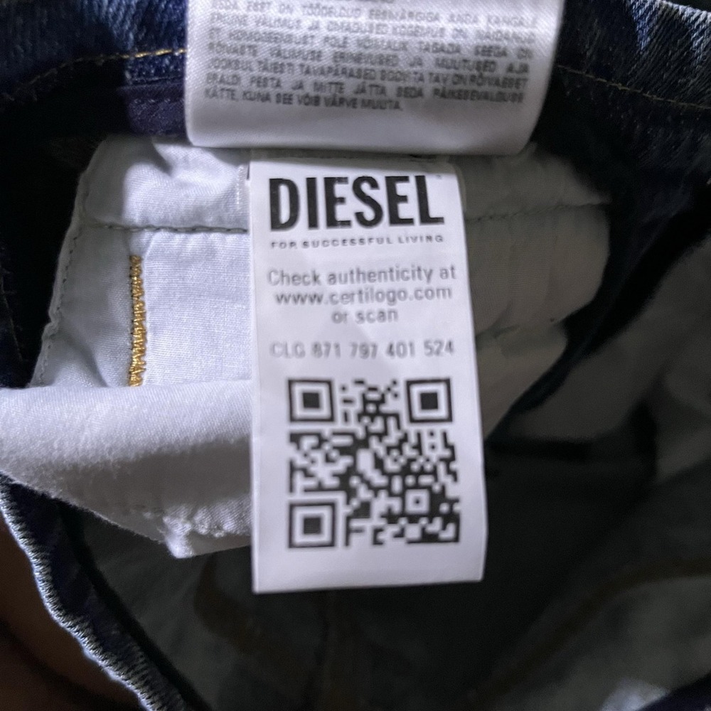 Diesel D-Gen-F-Fse Flare Jeans Womens 24 Blue Acid Wash Zip Pockets 24x32 NEW - Picture 16 of 16
